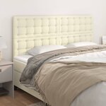 vidaXL Tête de lit Crème 160x5x118/128 cm Similicuir