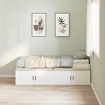 vidaXL Cadre de Lit de Rangement Blanc 100x200 cm
