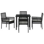 vidaXL Ensemble de salle à manger pour jardin 5 Pièces Noir Poly rotin