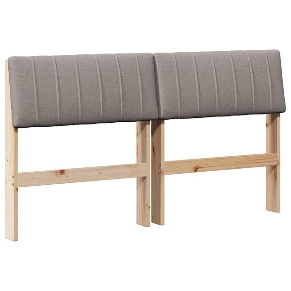 vidaXL Tête de lit capitonnée Taupe 140 cm Pin massif