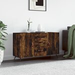 vidaXL Buffet chêne fumé 100x36x60 cm bois d'ingénierie