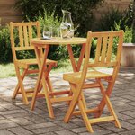 vidaXL Ensemble Bistro Pliable 3 Pièces en Bois Massif d'Acacia