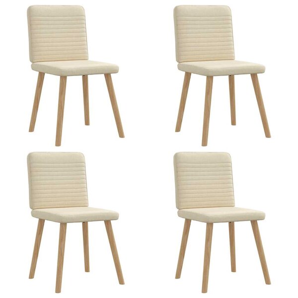 vidaXL Chaises à manger lot de 4 crème tissu