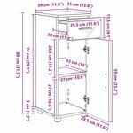 vidaXL Cabinet de salle de bain avec tiroir Noir 30 x 35 x 80 cm