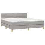 vidaXL Sommier à lattes de lit avec matelas Gris clair 160x200cm Tissu