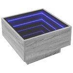 vidaXL Table basse avec LED sonoma gris 50x50x30 cm bois d'ingénierie
