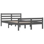 vidaXL Cadre de lit Gris Bois massif 140x200 cm