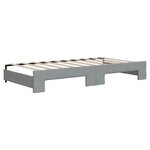 vidaXL Lit de jour avec gigogne et tiroirs gris clair 90x190 cm tissu