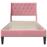 vidaXL Cadre de lit avec tête de lit Rose 100 x 200 cm Velours