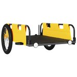 vidaXL Remorque de vélo jaune tissu oxford et fer