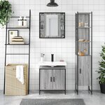 vidaXL Ensemble d'armoires de salle de bain 3 Pièces sonoma gris