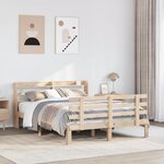 vidaXL Cadre de lit avec tête de lit sans matelas 160x200 cm