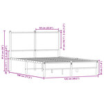 vidaXL Cadre de lit en métal sans matelas chêne fumé 120x190 cm