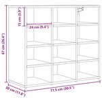 vidaXL Cabinet à chaussures Chêne artisanal 77 5 x 30 x 67 cm
