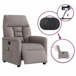 vidaXL Fauteuil de massage inclinable électrique Taupe Tissu