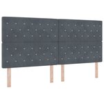 vidaXL Lit à ressorts avec tête de lit Gris foncé 200 x 200 cm Velours