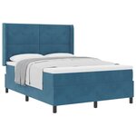 vidaXL Lit à ressorts avec matelas Bleu 160 x 200 cm Velours
