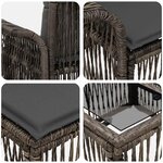 vidaXL Ensemble de canapé de jardin 7 Pièces Gris polyrotin