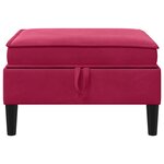 vidaXL Pouf avec Rangement Bordeaux Velours