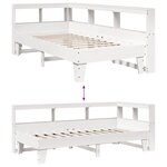 vidaXL Lit bibliothèque sans matelas blanc 90x200cm bois de pin massif