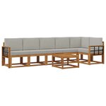 vidaXL Ensemble de canapés d'extérieur 7 pc Gris Naturel et Clair