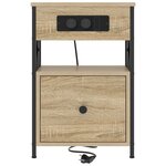 vidaXL Cabinet de chevet avec tiroir Chêne sonoma 40 x 31 x 60 cm