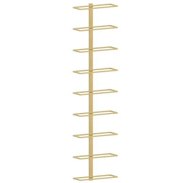 vidaXL Casier à vin mural pour 9 bouteilles Doré Fer