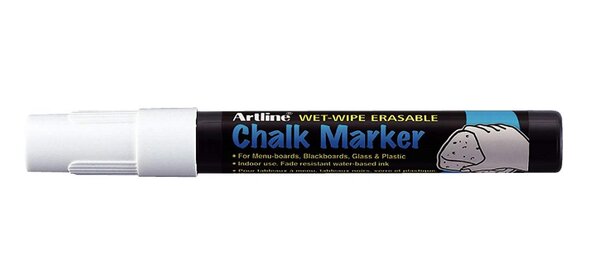 Marqueur Craie Liquide 'EPW-4' effaçable à sec pointe conique 4 mm blanc ARTLINE