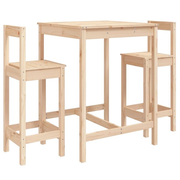 vidaXL Ensemble de bar de jardin 3 Pièces bois de pin massif
