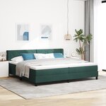 Lit Box Spring vidaXL avec Matelas Vert Foncé 200x200 cm Velours
