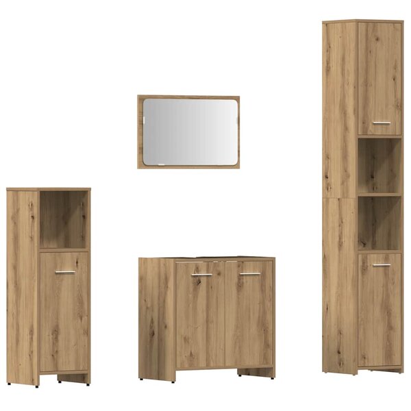 vidaXL Ensemble de meubles salle de bain 4 Pièces bois d'ingénierie