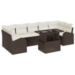 vidaXL Ensemble de canapé de jardin 8 Pièces Marron 100 x 55 x 73 cm