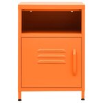 vidaXL Table de chevet Orange 35x35x51 cm Acier