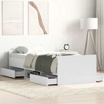 vidaXL Cadre de lit sans matelas blanc 100x200 cm