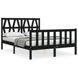 vidaXL Cadre de lit sans matelas noir 140x190 cm bois de pin massif