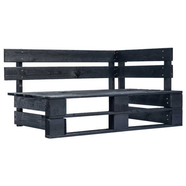 vidaXL Banc d'angle palette de jardin bois noir
