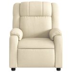 vidaXL Fauteuil inclinable de massage électrique crème tissu