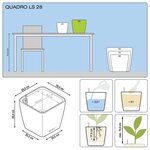 LECHUZA Jardinière QUADRO LS 28 ALL-IN-ONE charbon 16143
