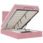 vidaXL Cadre de lit ottoman avec matelas rose 120x200 cm velours