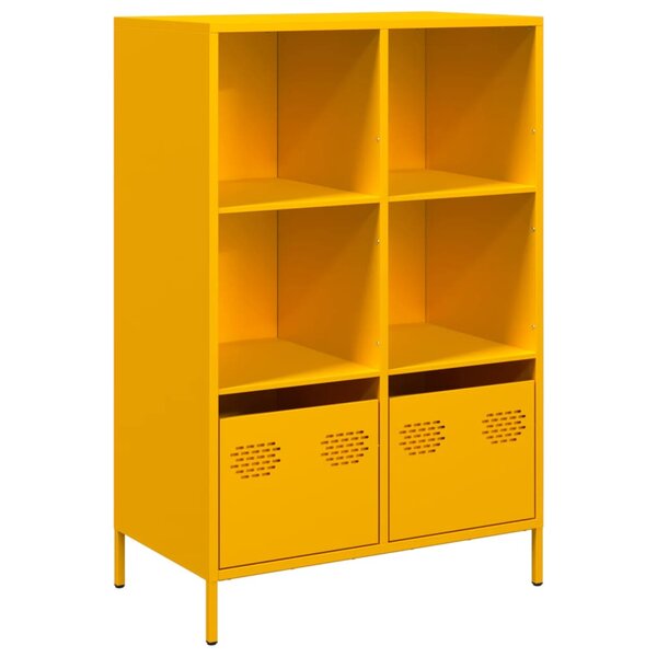 vidaXL Buffet haut jaune moutarde 68x39x103 5 cm acier