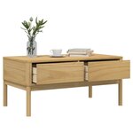 vidaXL Table basse FLORO cire marron 99x55 5x45 cm bois massif de pin