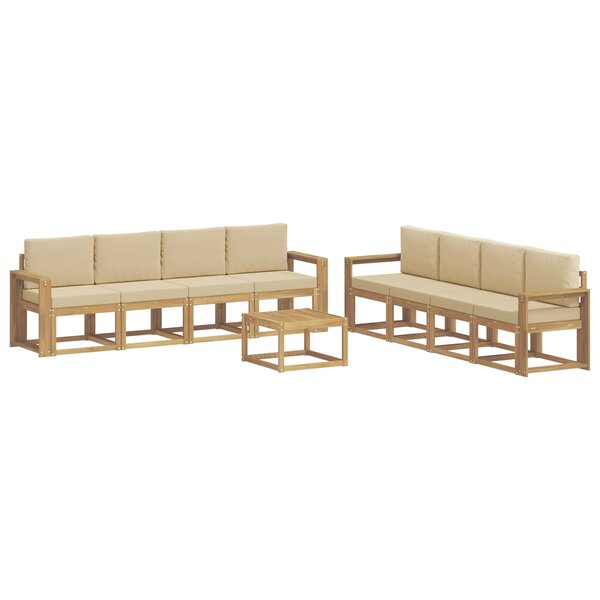 vidaXL Ensemble de canapés d'extérieur 9 pc Blanc et Beige