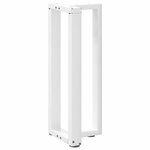 vidaXL Pieds de table console en T  2 pièces  blanc  25 x 28 x (72-73) cm  acier