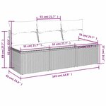 vidaXL Canapé de jardin avec coussins 3 places gris résine tressée