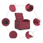 vidaXL Fauteuil inclinable rouge bordeaux tissu