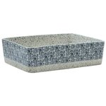 vidaXL Vasque à poser gris/bleu rectangulaire 46x35 5x13 cm céramique