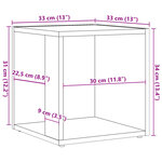 vidaXL Table d'appoint chêne artisanal 33x33x34 cm bois d'ingénierie