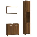 vidaXL Ensemble de meubles de salle de bain 3 Pièces Chêne marron