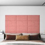 vidaXL Panneaux muraux 12 Pièces Rose 60x30 cm Velours 2 16 m²