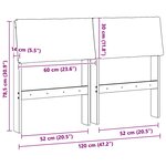 vidaXL Tête de lit capitonnée Gris clair 120 cm Pin massif